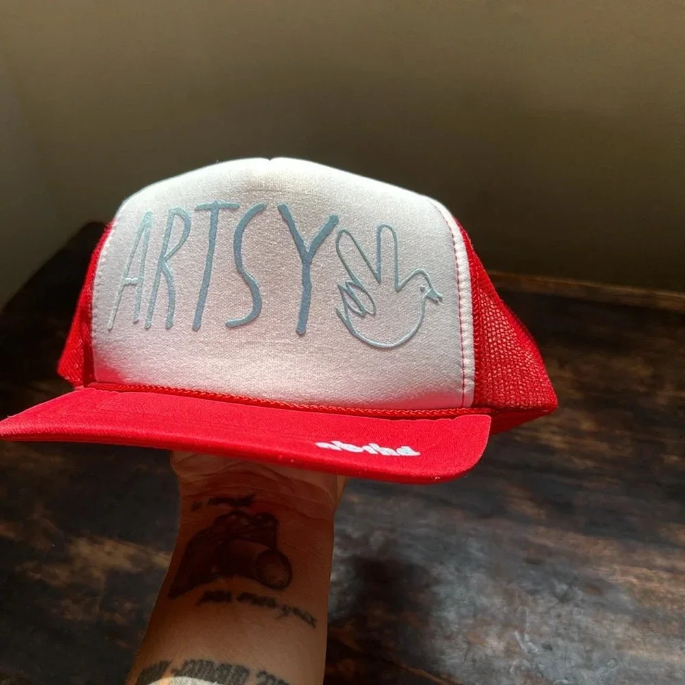 Artsy SnapBack hat from Laguna beach California museum of art  brand new red